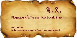 Mogyoróssy Kolombina névjegykártya